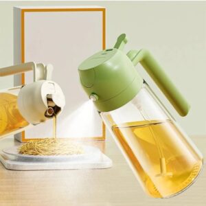 2-in-1 Oil Sprayer and Dispenser Bottle for Kitchen – Oil Mist Sprayer for Cooking & BBQ
